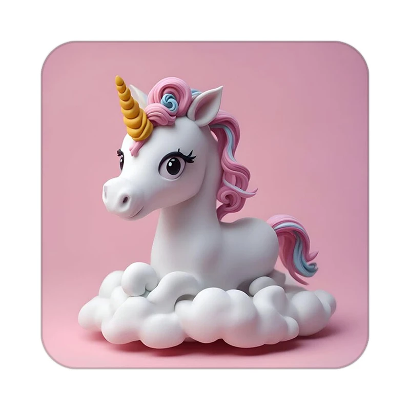 زیر لیوانی کاکتی طرح اسب تک شاخ و یونیکورن مدل mp32551