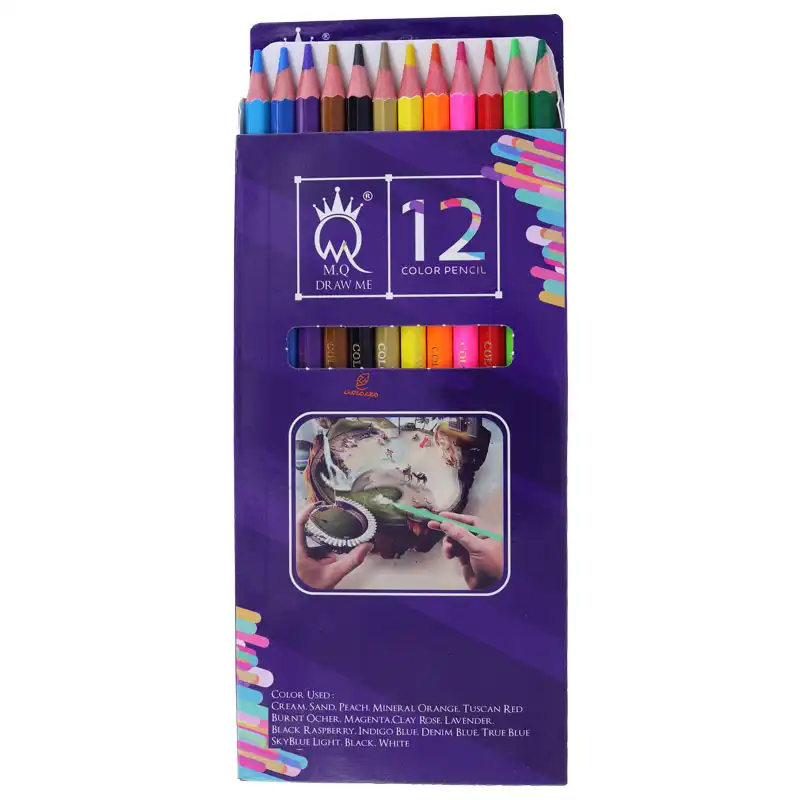 مداد رنگی 12 رنگ ام کیو مدل DRAW ME