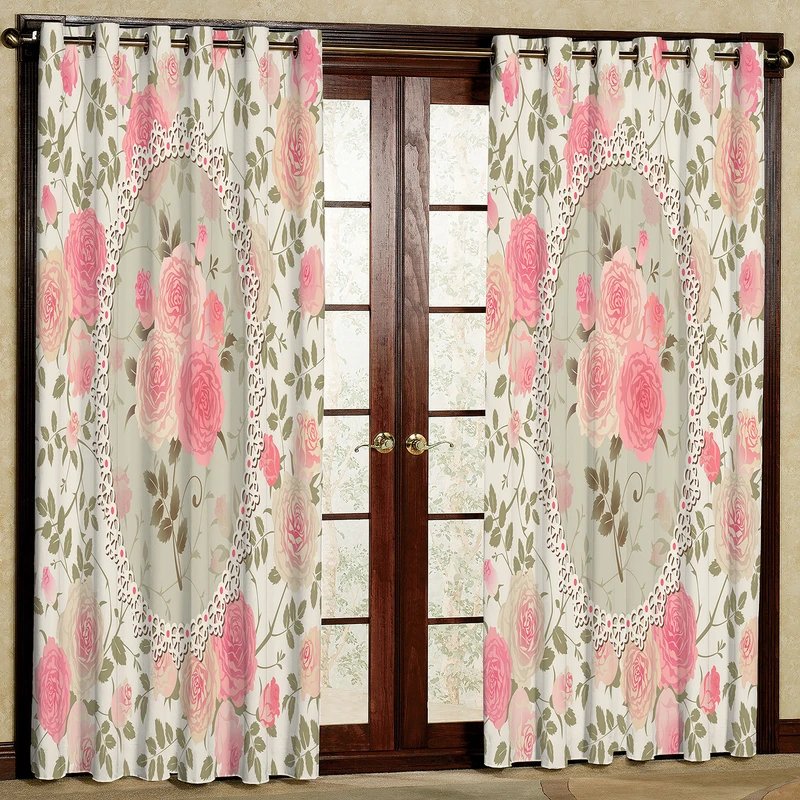  پرده مدل گل دار مخمل پانچی کد 273 سایز 140x280 سانتی متر