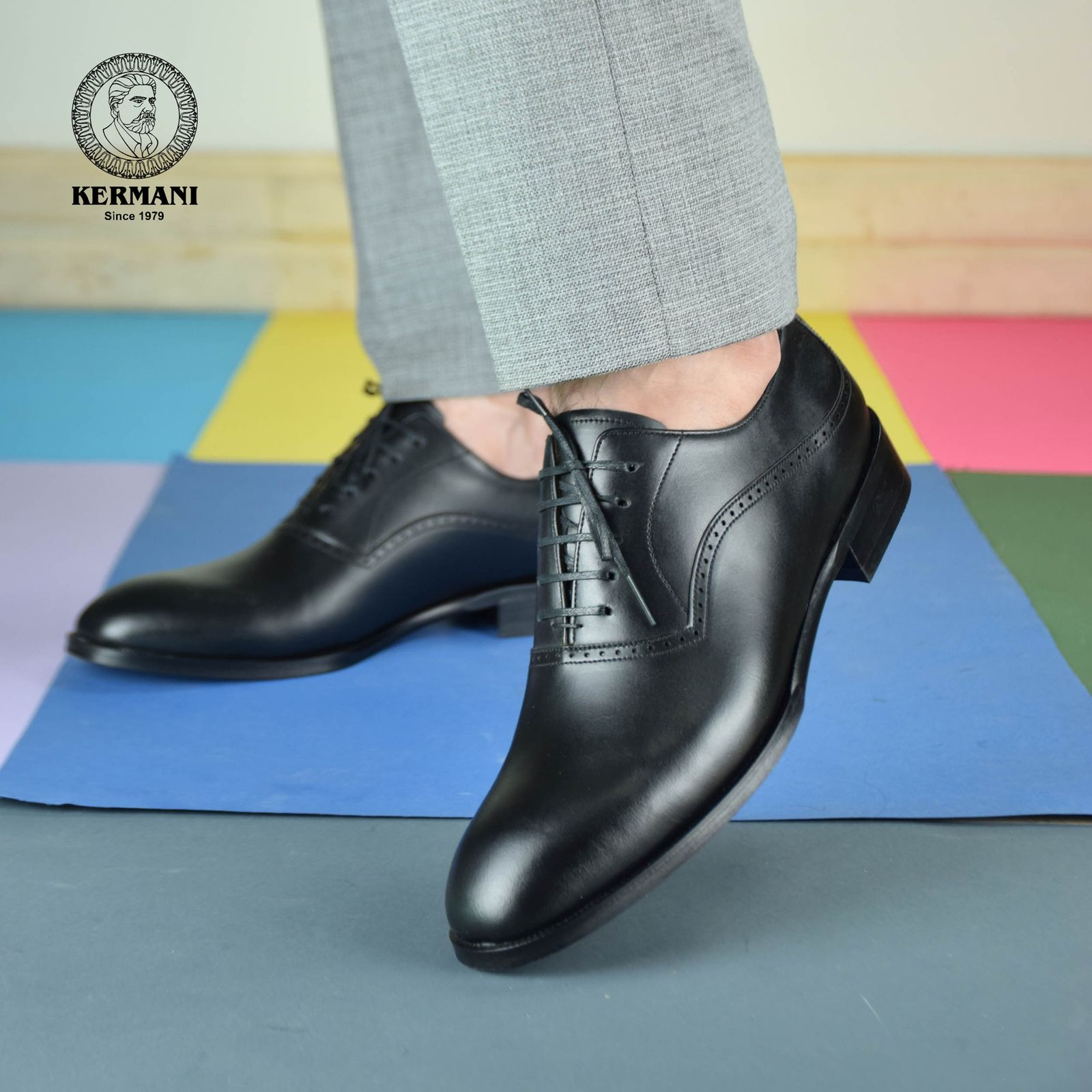 کفش مردانه کرمانی مدل چرم دستدوز طبیعی کد 1071 رنگ مشکی -  - 2