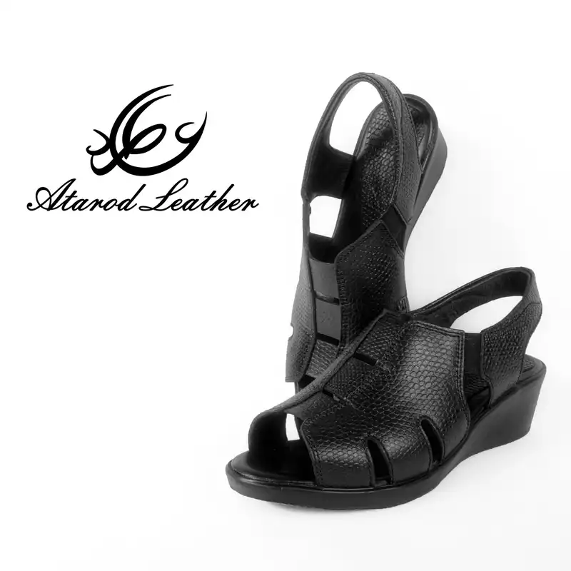صندل زنانه چرم عطارد مدل چرم طبیعی کد SH207