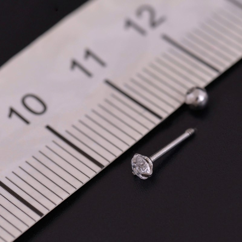 پیرسینگ گوش زنانه مدل نگین گرد کد Zrk-32