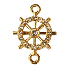 آویز دستبند طرح سکان کشتی مدل نگین دار کد AD 109