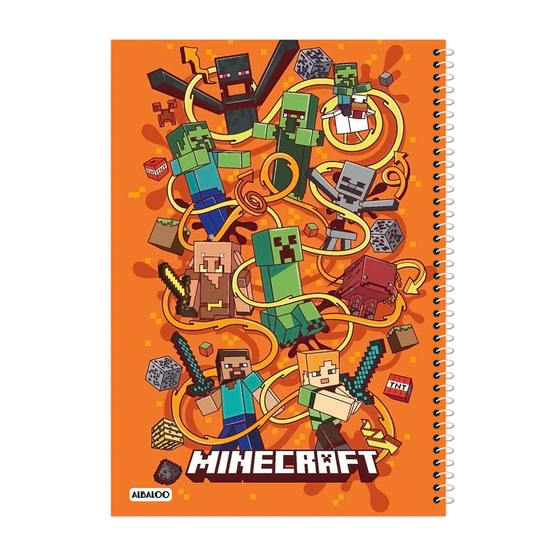 دفتر نقاشی 50 برگ آلبالو طرح ماینکرافت کد2091