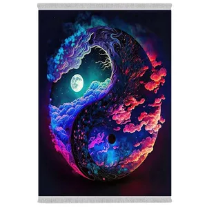 فرش پارچه‌ای دفه مدل فرشینه شانل مخمل طرح فانتزی کد 7125