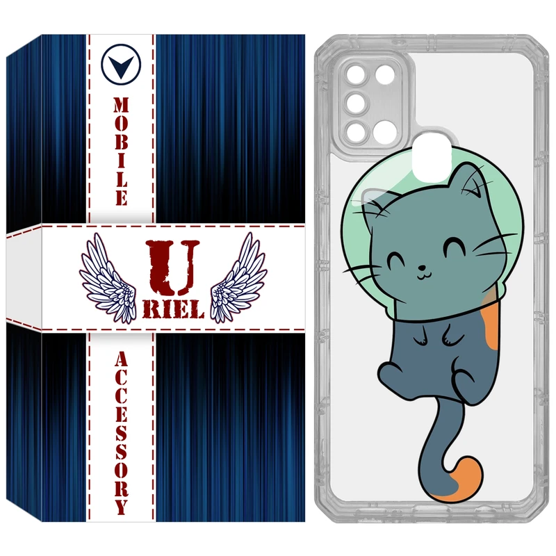 کاور یوریل مدل Clear کد 61 طرح گربه مناسب برای گوشی موبایل سامسونگ Galaxy A21S