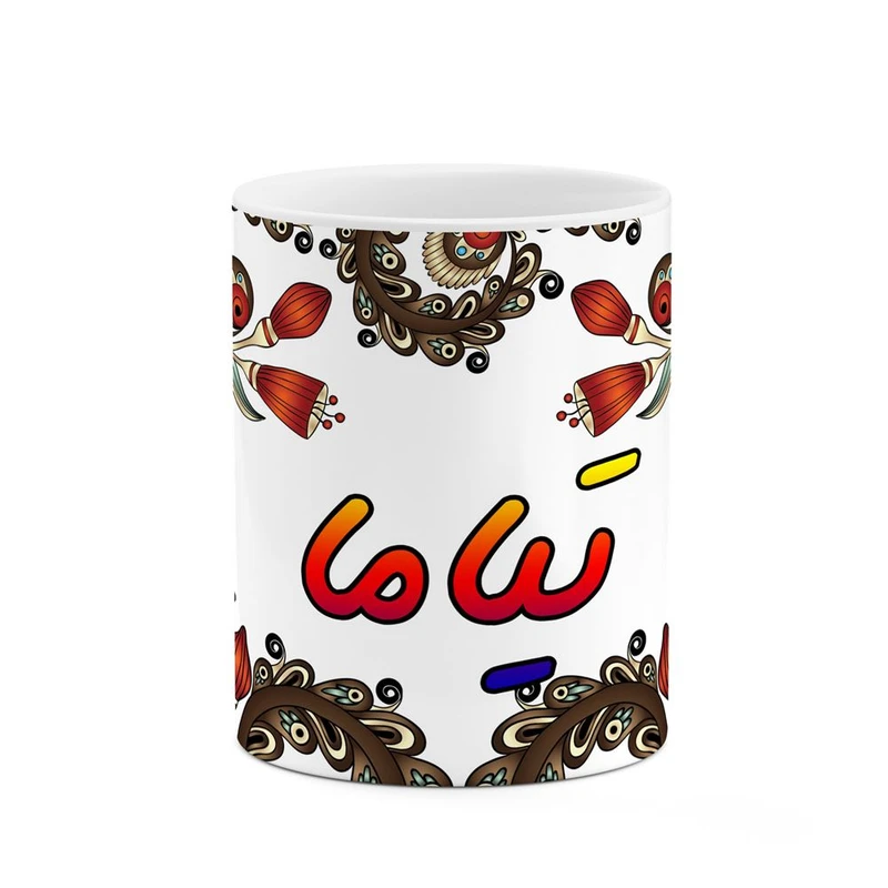 ماگ کاکتی مدل اسم تیاما طرح سنتی گل و بته کد mgh44608