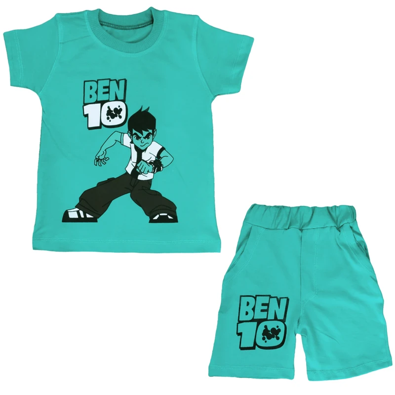 ست تی شرت و شلوارک پسرانه مدل بن تن کد B02