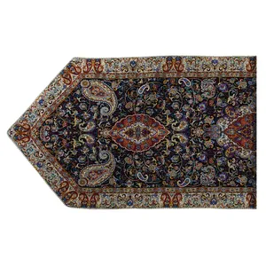 رانر بزرگ ترمه حسینی طرح سالار مشکی  150 × 45 سانتی‌متر