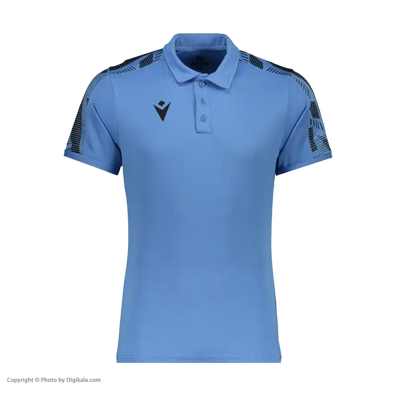 پولوشرت آستین کوتاه ورزشی مردانه مکرون مدل راک رنگ آبی
