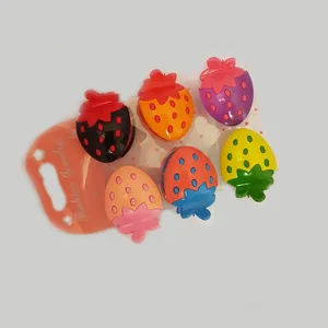 کلیپس مو دخترانه مدل Strawberry_100 مجموعه 6 عددی