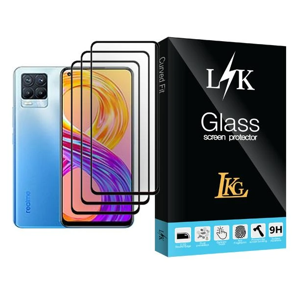 محافظ صفحه نمایش ال کا جی مدل LK Glass MIX003 مناسب برای گوشی موبایل ریلمی 8 Pro بسته سه عددی