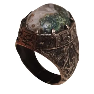 انگشتر نقره مردانه مدل عقیق کهکشانی کد AK214270