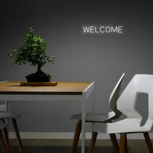 چراغ دیواری نئون دیزاین طرح Welcome_WHT