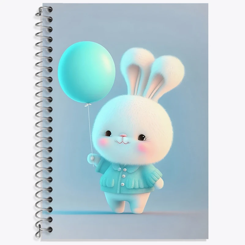 دفتر زبان 50 برگ خندالو مدل دو خط طرح خرگوش کیوت کد N4082