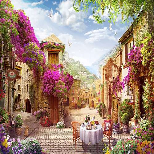 پوستر دیواری سه بعدی مدل منظره گل DVRF1311