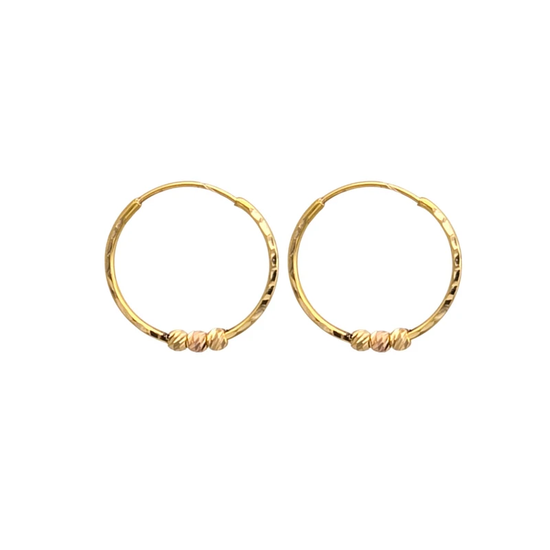 گوشواره حلقه‌ای طلا 18 عیار زنانه گالری رحمانی مدل  البرنادو کد 0203
