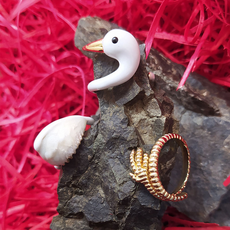 انگشتر زنانه طرح حیوانات مجموعه 3 عددی