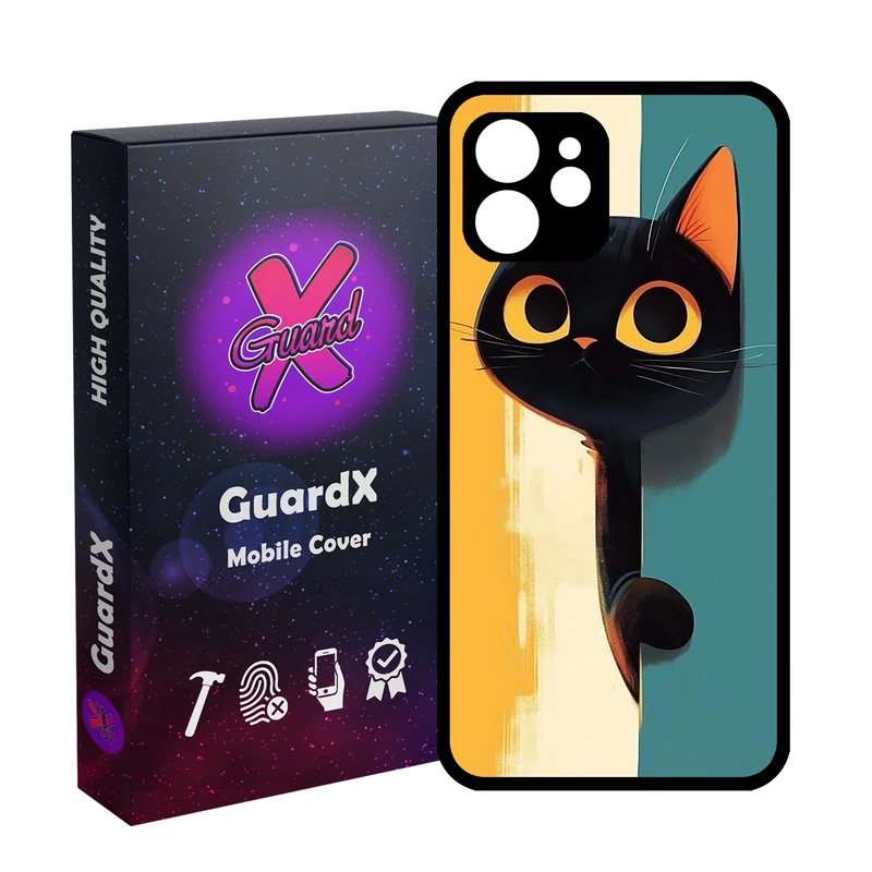 کاور گارد ایکس طرح گربه مدل  Glass10780 مناسب برای گوشی موبایل اپل iPhone 12