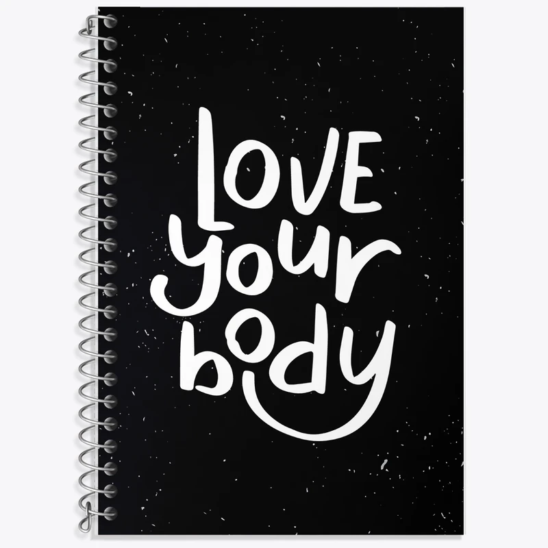 دفتر زبان 50 برگ خندالو مدل سه خط طرح Love Your Body کد F1057