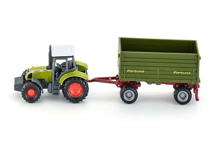 ماشین بازی Siku مدل Tractor With 4-Wheel Trailer