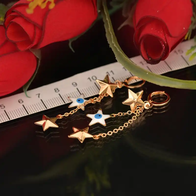 گوشواره زنانه مدل ستاره چشم نظر کد GO1687