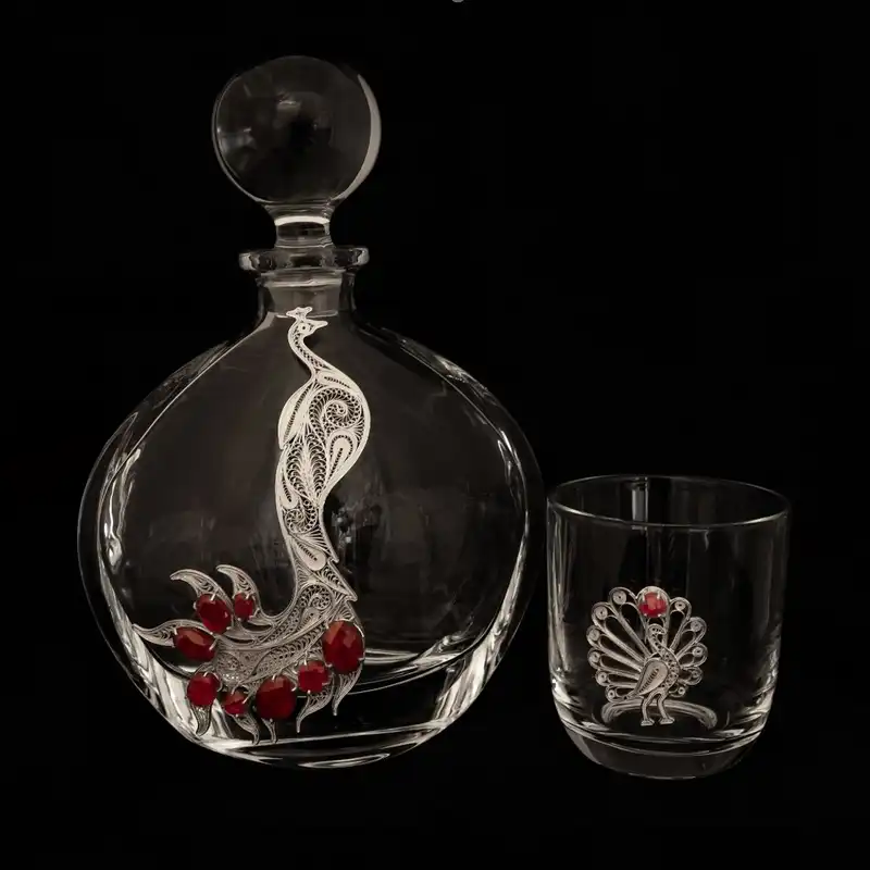 ست 8 تکه تنگ و لیوان ملیله کاری مدل C.S.G.10053