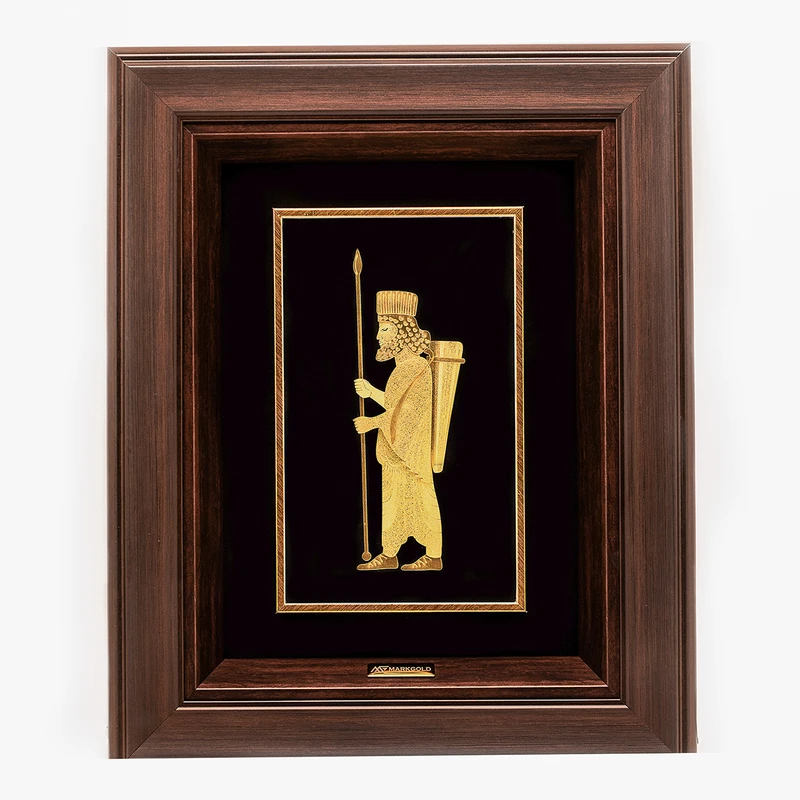 تابلو طلا کوب مارک گلد طرح سرباز هخامنشی