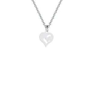 گردنبند نقره زنانه هایکا مدل قلب و پروانه کد n.ha2-8