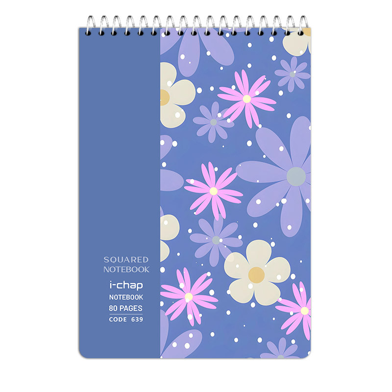 دفتر شطرنجی 80 برگ آی چاپ مدل گل گلی کد 639