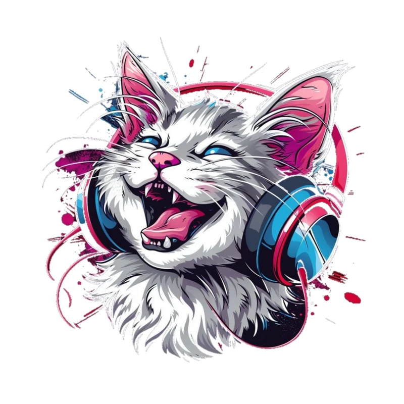 استیکر پارچه و لباس پاد آفرین مدل مینیمال گربه بامزه جذاب کد 2098