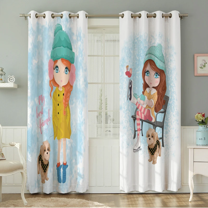 پرده نیروانا طرح کودک  مدل هازان کد 8232 سایز 140×280 سانتی متر