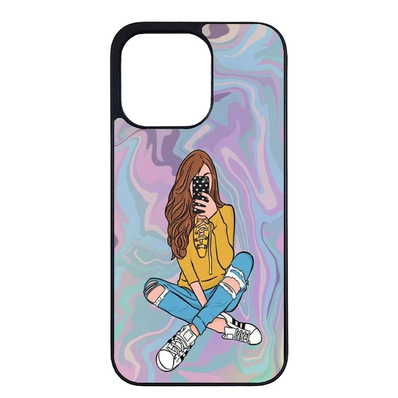 کاور گالری وبفر طرح دختر مناسب برای گوشی موبایل اپل iphone 14 pro