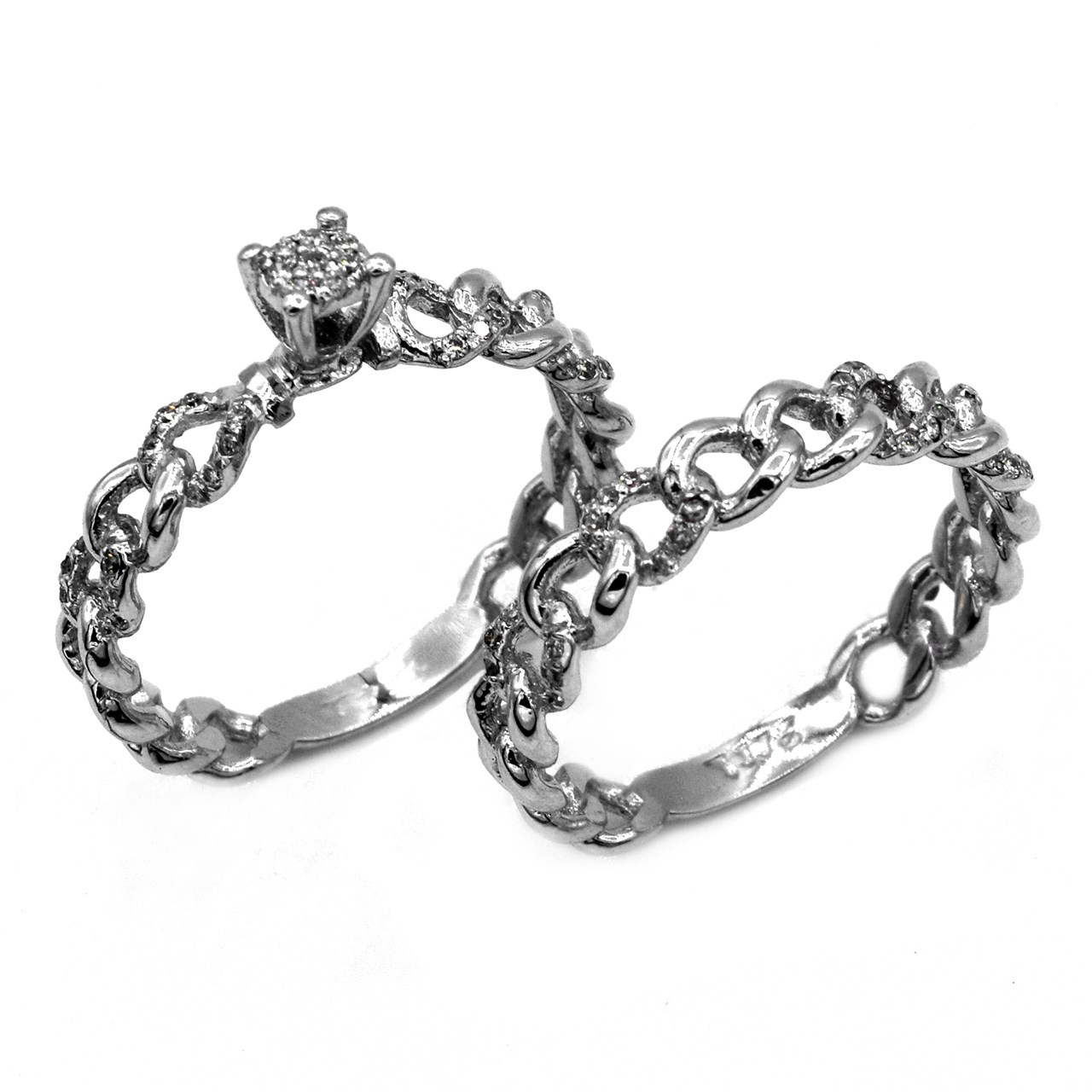 حلقه و پشت حلقه طلا 18 عیار جواهری سون مدل 2241،2242