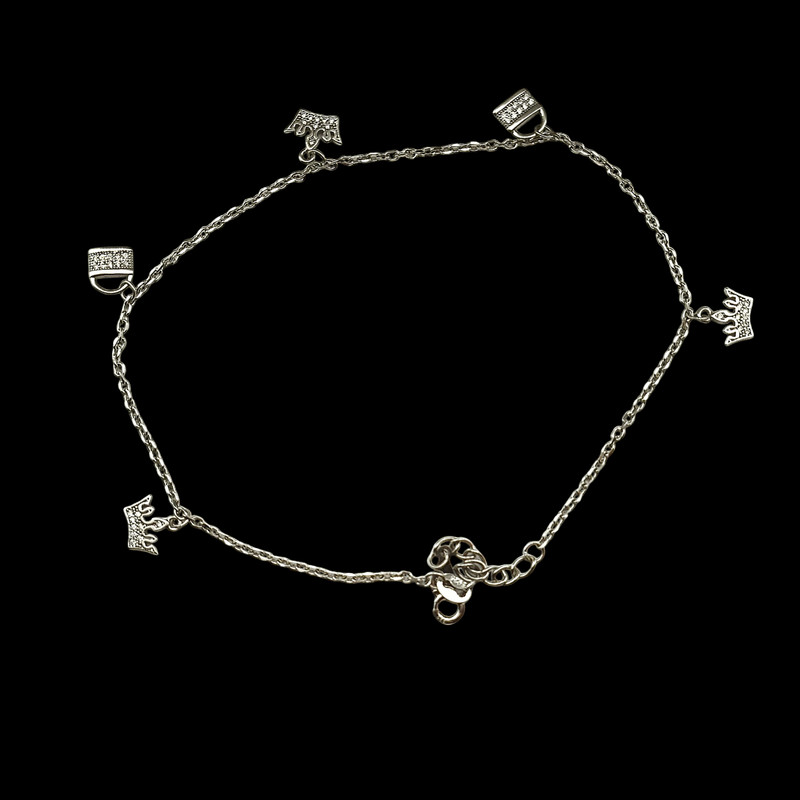 پابند نقره زنانه مدل تاج کد 003