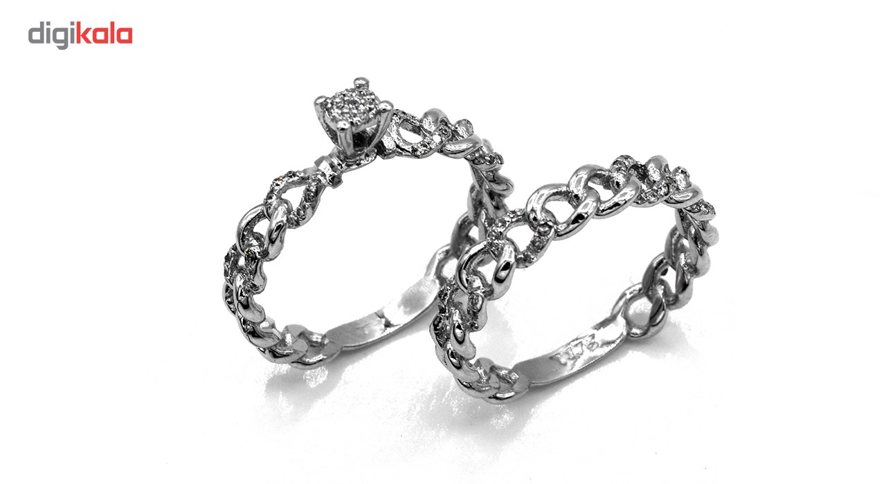 حلقه و پشت حلقه طلا 18 عیار جواهری سون مدل 2241،2242