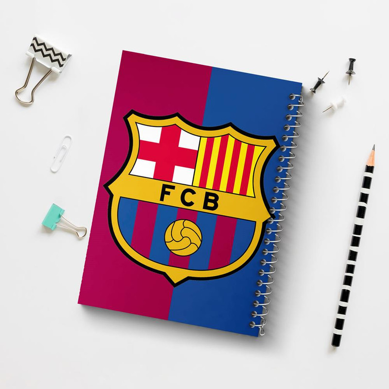 دفتر مشق 100 برگ خندالو طرح باشگاه بارسلونا FC Barcelona کد 2094