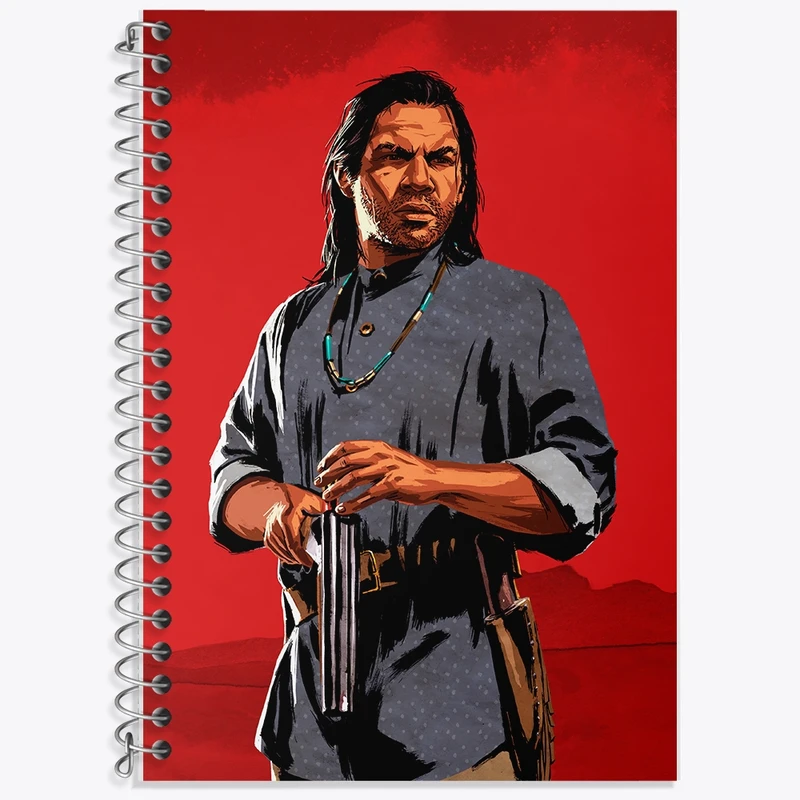 دفتر زبان 50 برگ خندالو مدل دو خط طرح بازی رد دد (Read dead) کد F737