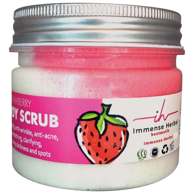 اسکراب لایه بردار پوست ایمنس هربال مدل توت فرنگی وزن 620 گرم