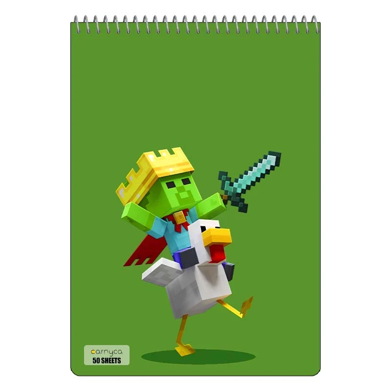 دفتر نقاشی 50 برگ سیمی کارنیکا طرح ماین کرفت Minecraft کد 64126