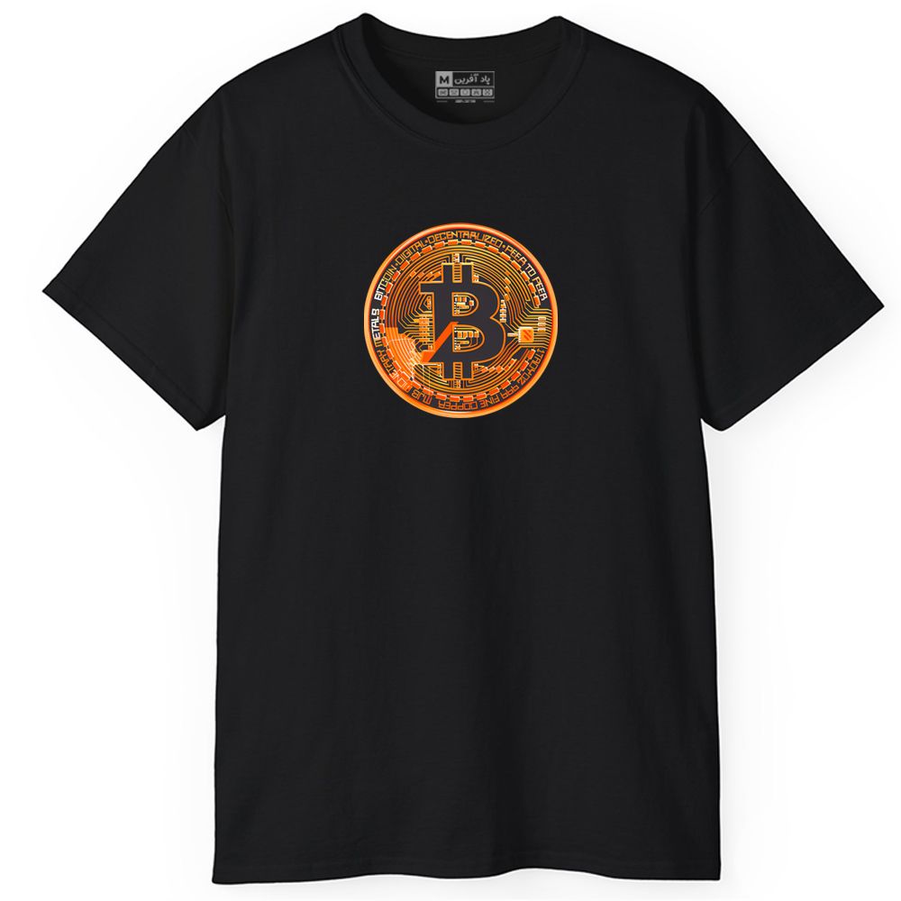 تی شرت آستین کوتاه مردانه پاد آفرین مدل کریپتو طرح بیت کوین کد PT061 -  - 1