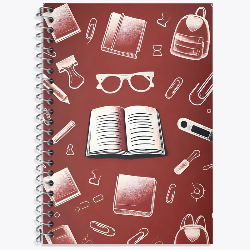 دفتر زبان 50 برگ خندالو مدل دو خط طرح مدرسه کد N5940