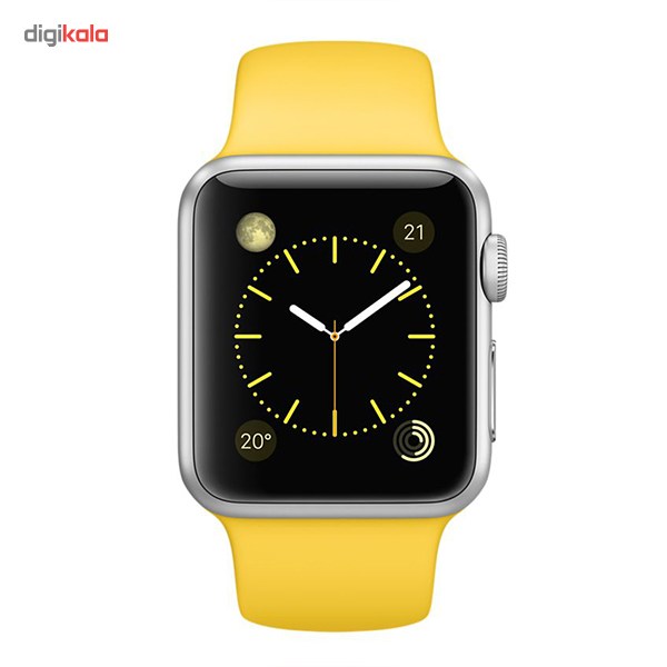 ساعت هوشمند اپل واچ مدل 38mm Aluminium Case With Yellow Sport Silicone Band