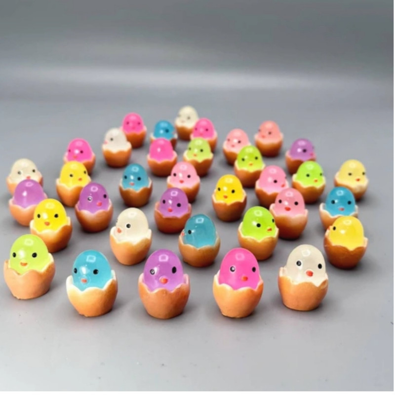 مجسمه مدل شبتاب طرح جوجه تخم مرغی کد 09 بسته 6 عددی