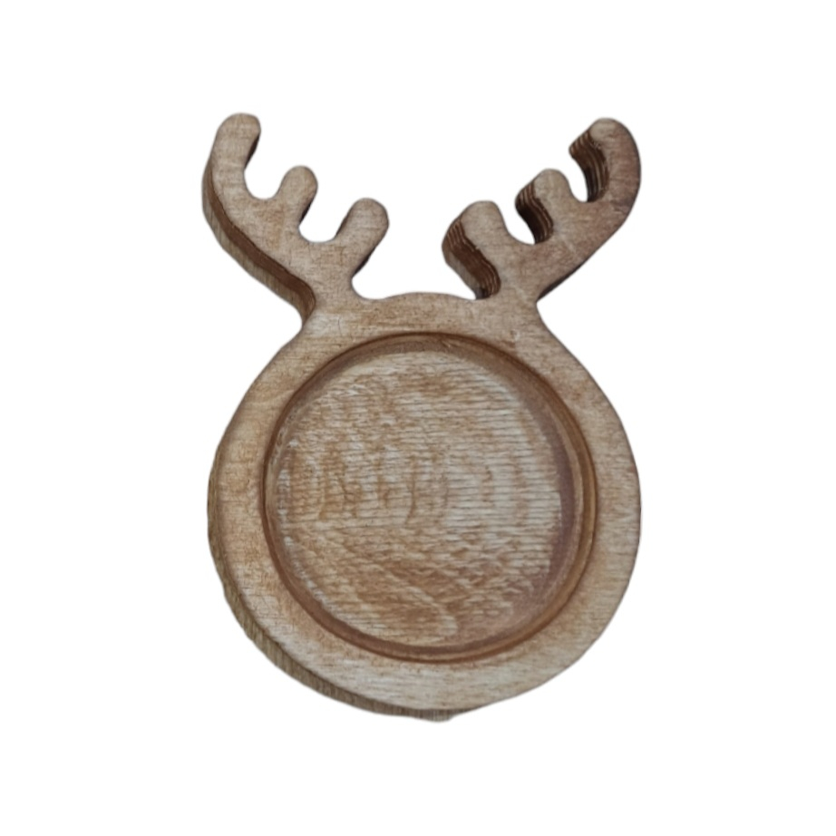 زیر لیوانی چوبی مدل گرد طرح گوزن