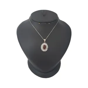 گردنبند نقره زنانه ترمه ۱ مدل سنگ عقیق smed 1184