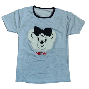 تی شرت آستین کوتاه دخترانه مدل خرس کد 10