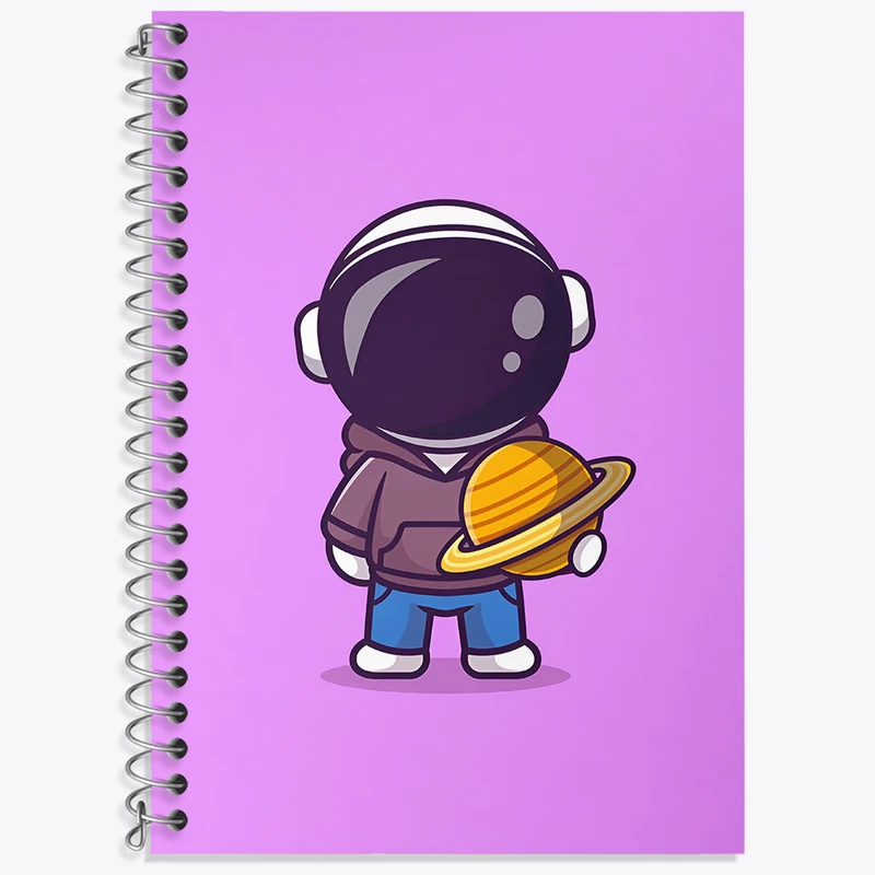 دفتر زبان 50 برگ خندالو مدل سه خط طرح فضانورد کد N3582