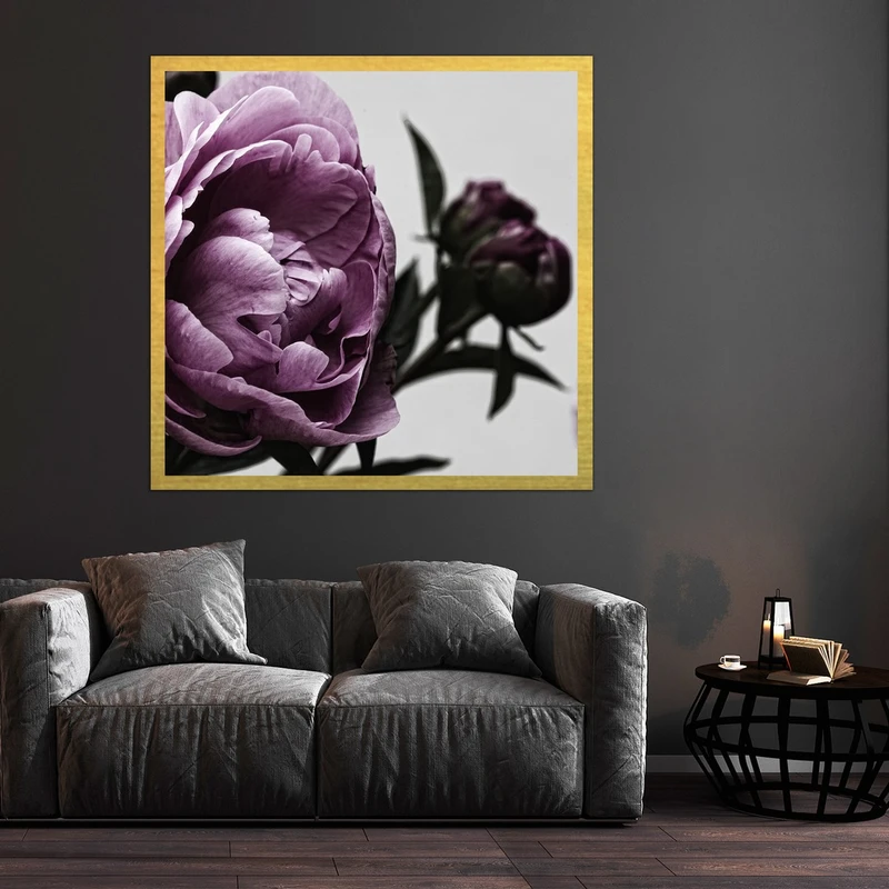 تابلو بکلیت طرح گل پیونی دکوراتیو مدل قاب شاسی T-S10168