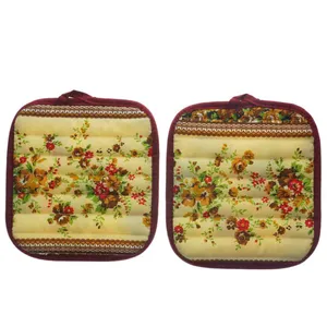 دست گیره قبلمه مازون طرح  گل بسته 2 عددی